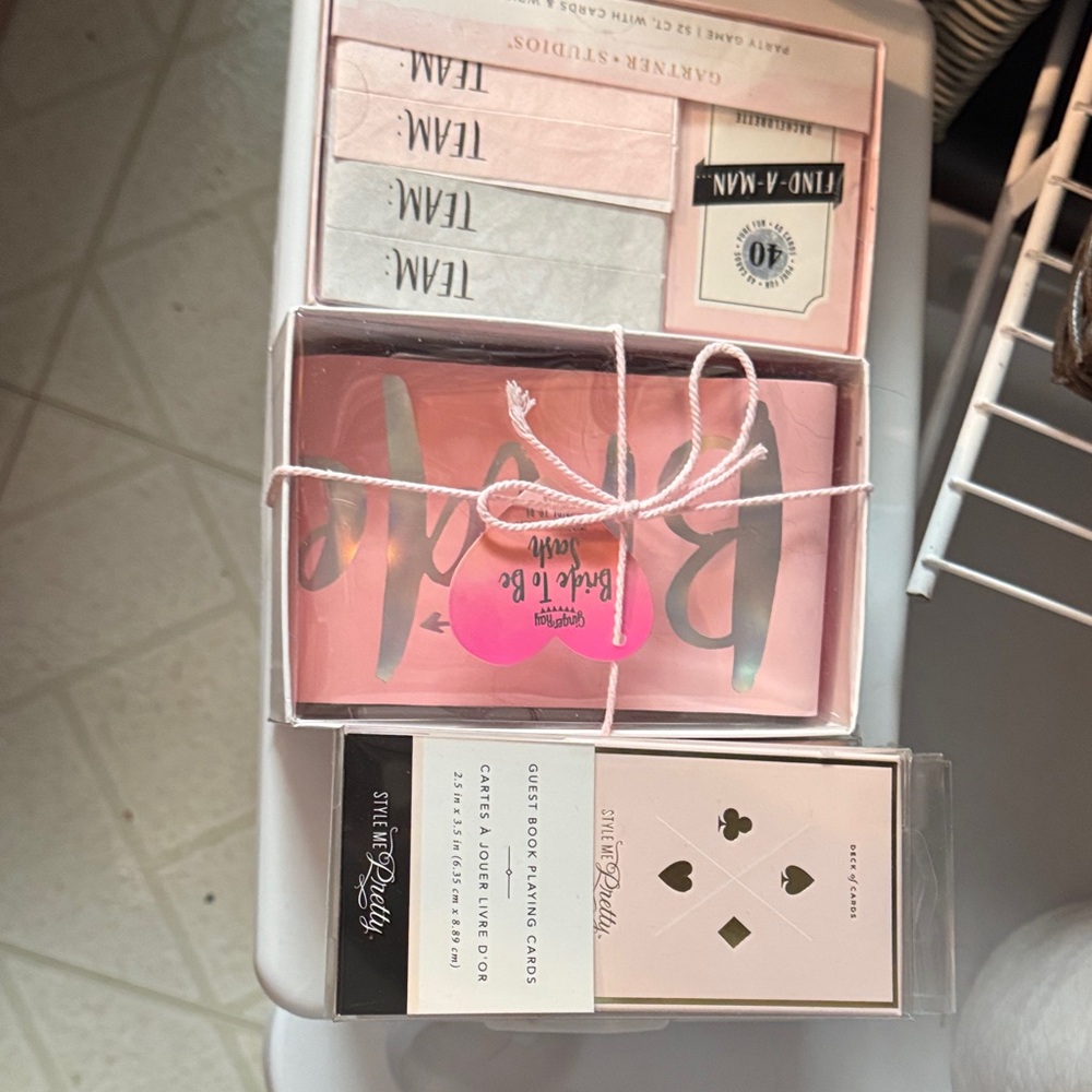 Wedding Party Game Set in Pink and White
